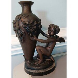 J. Daste Bronze Cherub Vase